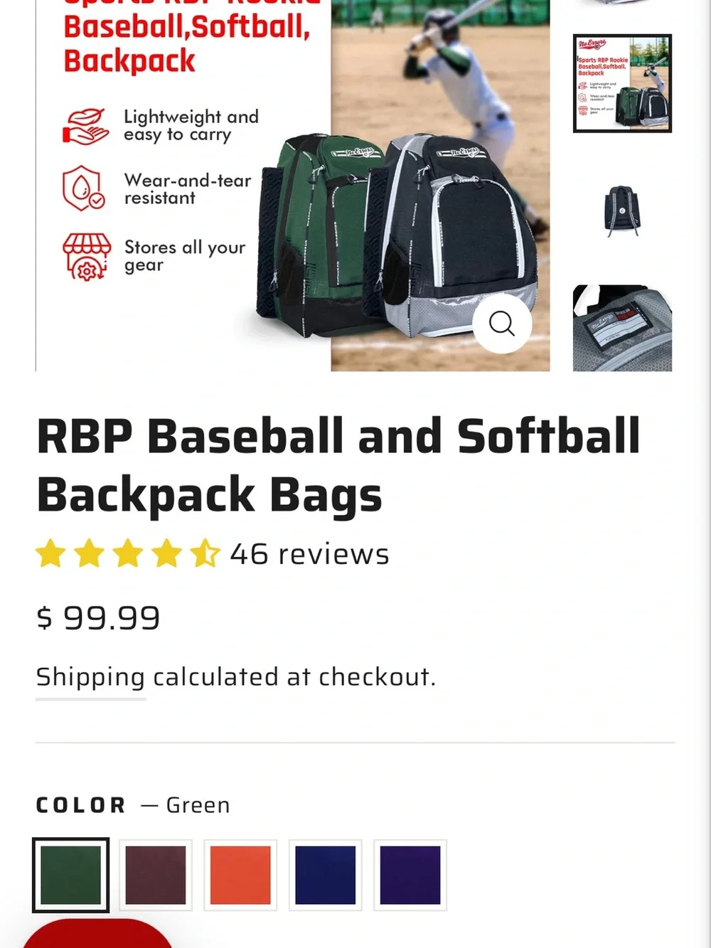 Men's Black and Gray  Baseball Performance Backpack